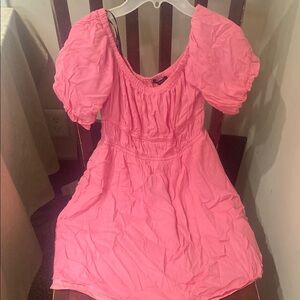 Pink Puff Sleeve Dress